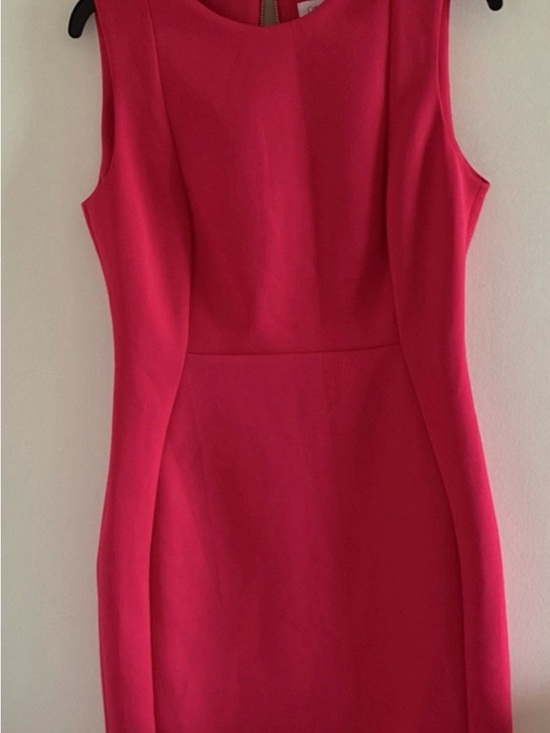 Calvin Klein Dresses & Skirts - Calvin Klein Sleeveless Hot Pink Sheath Dress size10 women gold zipper